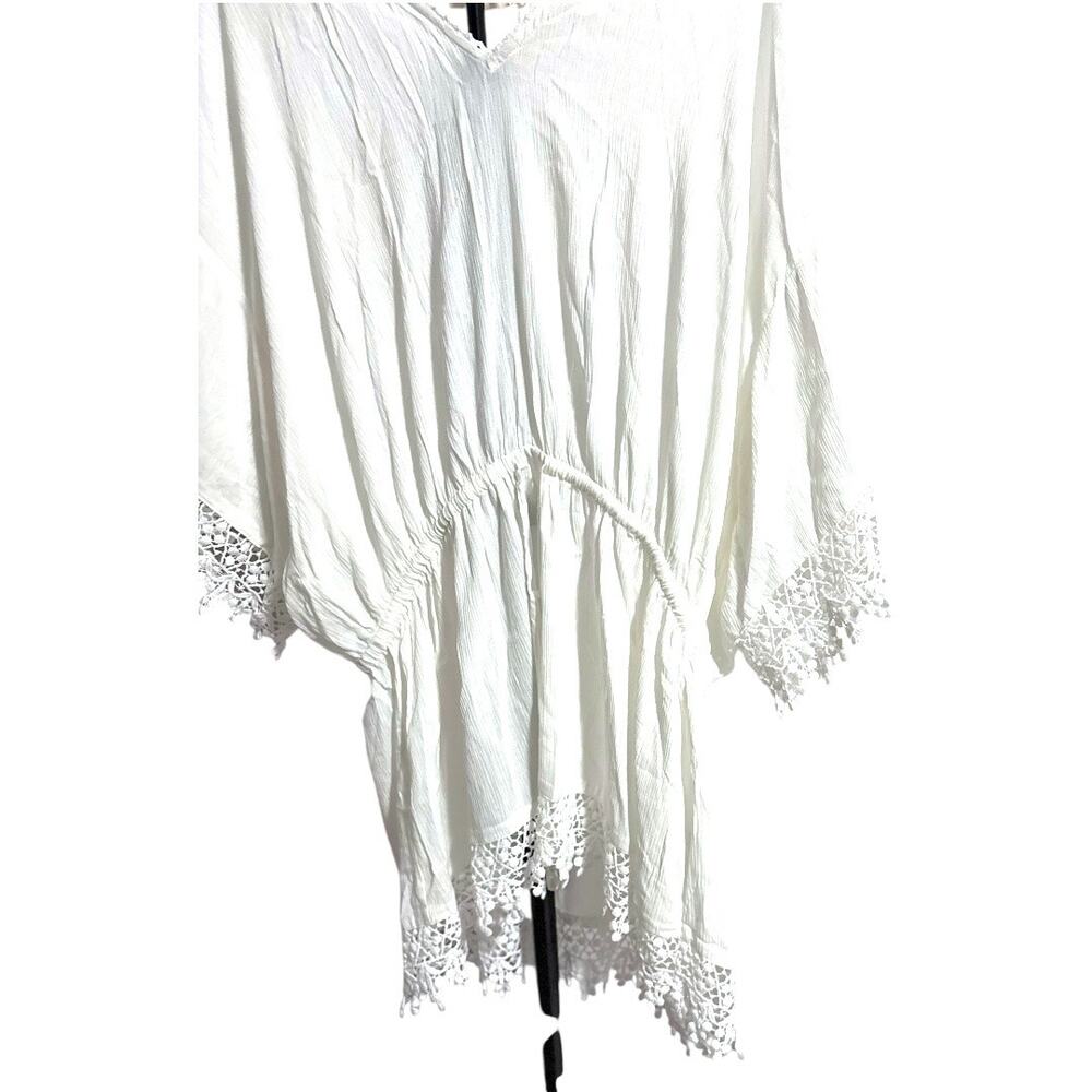 NWT Beautiful Tory Burch Swim Cover Up Tunic Dress - Large - Ivory - 3/4 Sleeve